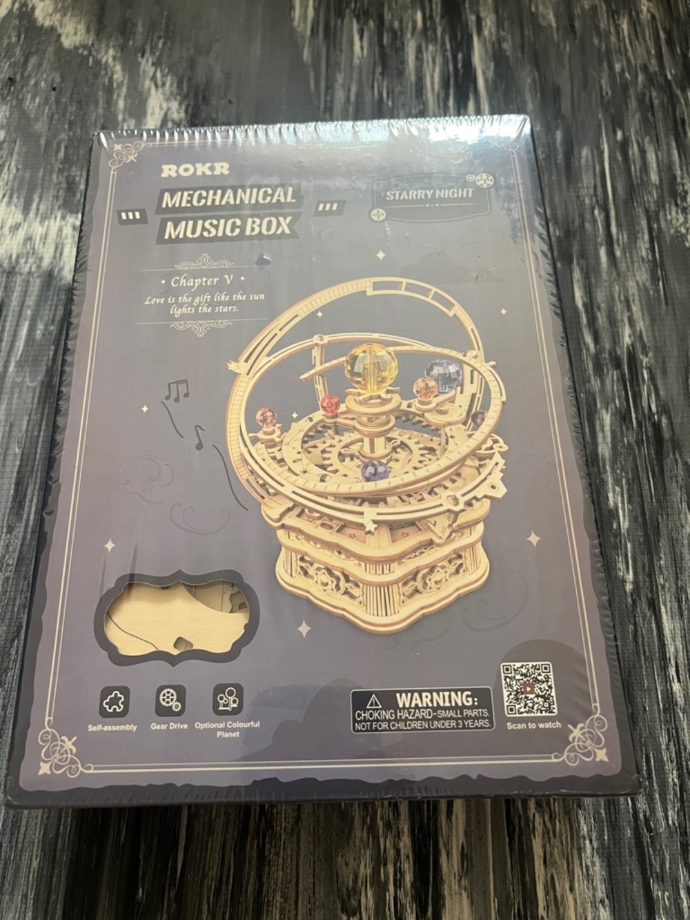 Mechanical music box self-assembly starry night